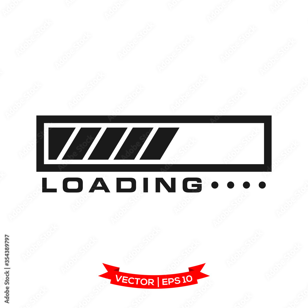 Poster vector progress loading bar, loading icon, loading illustration