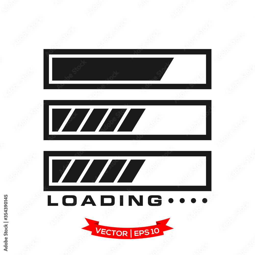 Poster vector progress loading bar, loading icon, loading illustration
