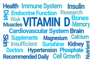 Obraz premium Vitamin D Word Cloud on White Background