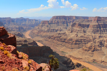 Fototapeta na wymiar View over the south and north rim part in grand canyon USA