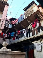 Fototapeta na wymiar laundry drying in the sun