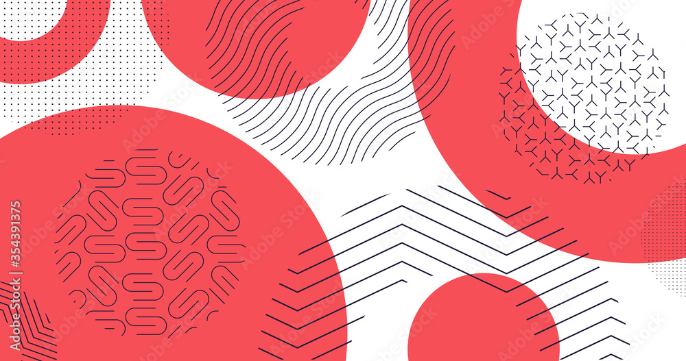 Poster trendy geometric shapes background. simple illustration with memphis pattern. abstract backdrop.