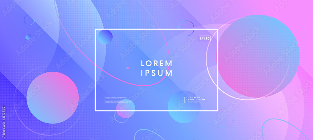 Aufkleber Abstract minimal geometric background. Dynamic shapes composition vector design. Modern gradient backdrop.