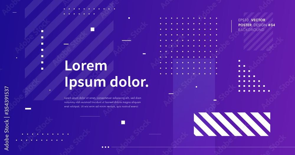Aufkleber Simple gradient background with geometric shapes vector design. Modern backdrop for landing page.