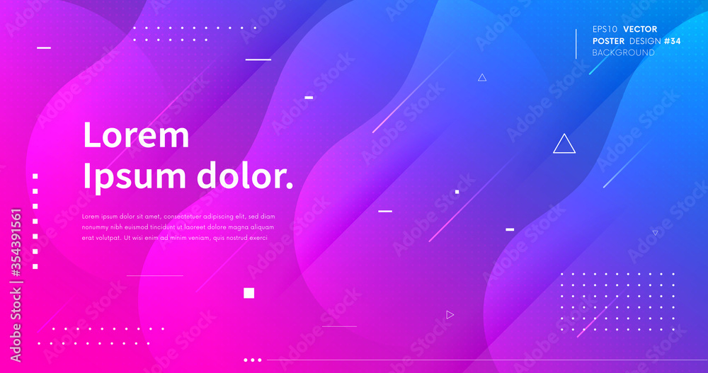 Poster colorful gradient background vector design. futuristic backdrop. geometric shapes composition. moder