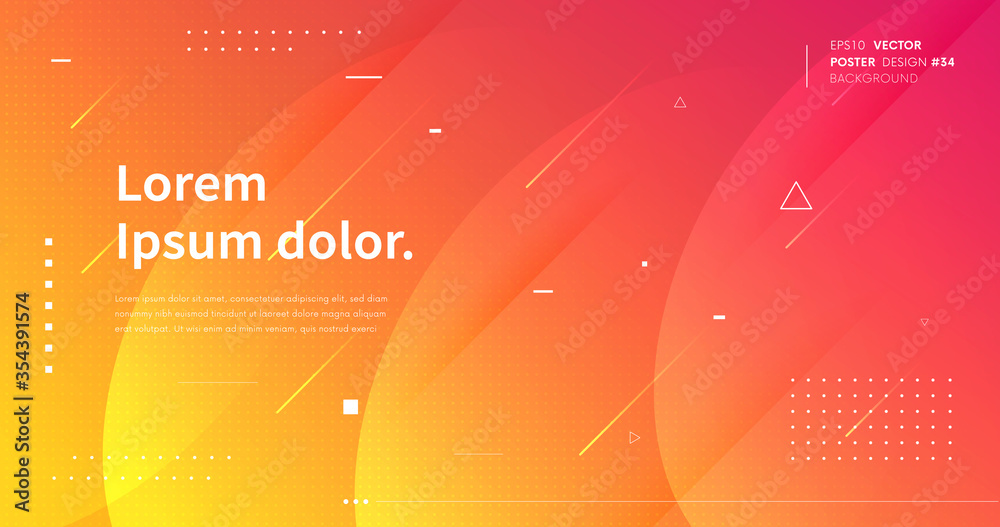 Poster Minimal geometric background for landing page. Abstract gradient backdrop vector design.