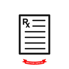 Fototapeta premium prescription medicine in trendy flat design, RX vector icon