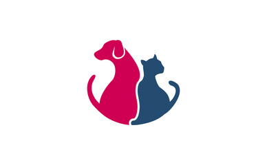 Dog and Cat Pet Shop Vector Logo Template. This logo could be use 
as logo of pet shop, pet clinic, or others