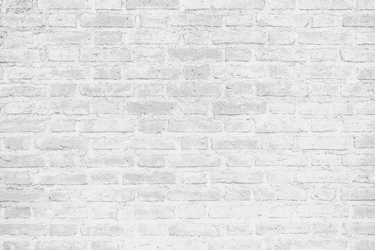 Old city White grunge large brick wall texture background © isara