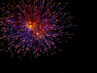 Fototapeta premium Colourful fireworks on the New Year's Eve