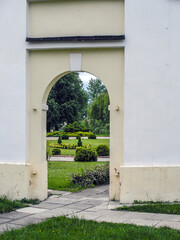 A scenic arched park entrance, Sterdyń, Poland