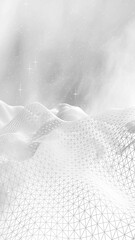 Obraz premium White abstract background. Hi tech network. Cyberspace grid. Outer space. Starry outer space texture. 3D illustration