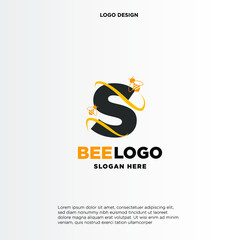 letter S logo and honey bee