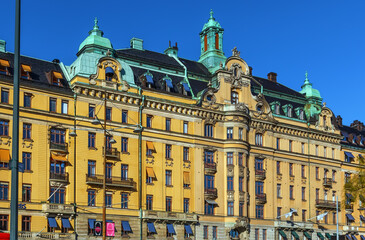 Fototapeta na wymiar Building on Strandvagen, Stockholm, Sweden
