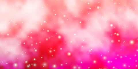 Light Pink vector layout with bright stars. Shining colorful illustration with small and big stars. Pattern for new year ad, booklets.