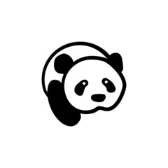 Vector illustration panda bear in cartoon style. Logo design template. 
Panda animal Logotype concept icon.