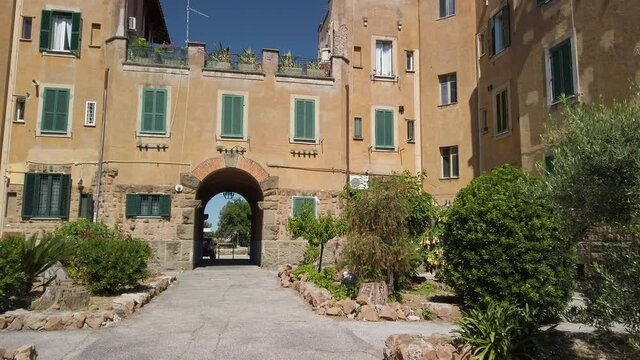 The picturesque Garbatella neighborhood in Rome on a sunny morning, Italy.