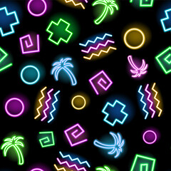 Seamless 80's  neon pattern 