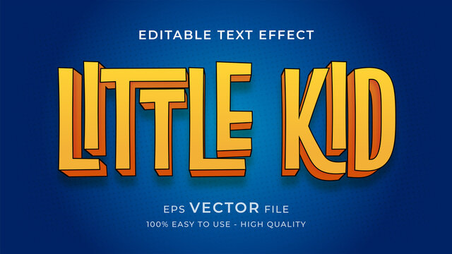 comic kid editable text effect concept