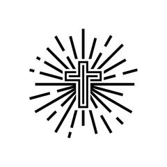 Obraz premium Cross light. Logo icon vector.