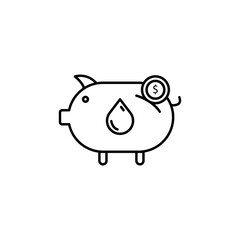 piggy bank, blood donation line icon. Signs and symbols can be used for web, logo, mobile app, UI, UX