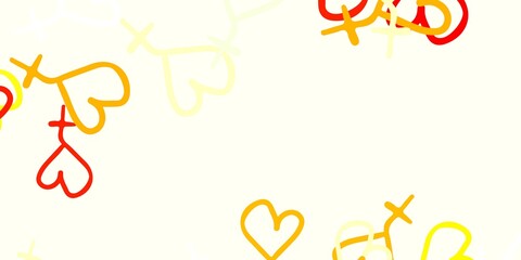 Light Red, Yellow vector texture with women's rights symbols.