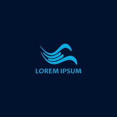ABSTRACT WAVY LINES LOGO DESIGN VECTOR 