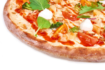 Italian Margarita Pizza isolated on white background