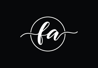 Initial Monogram Letter FA Logo Design Vector Template. FA Letter Logo Design