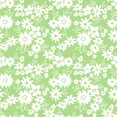 Elegant floral pattern in small white flowers. Liberty style. Floral seamless background for fashion prints. Ditsy print. Seamless vector texture. Spring bouquet.
