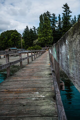 wooden bridge over the lake