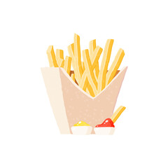 French fries. Fast food. Vector illustration in flat style