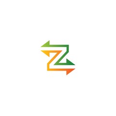 initial z with arrow logo design vector, icon, element, template