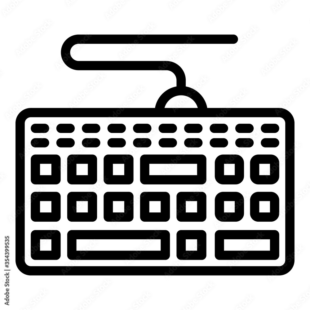 Fototapete Keyboard icon. Outline keyboard vector icon for web design isolated on white background