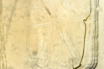 Top view of opencast coal mining quarry Natural texture.
