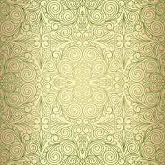 Golden ornate decorative seamless pattern