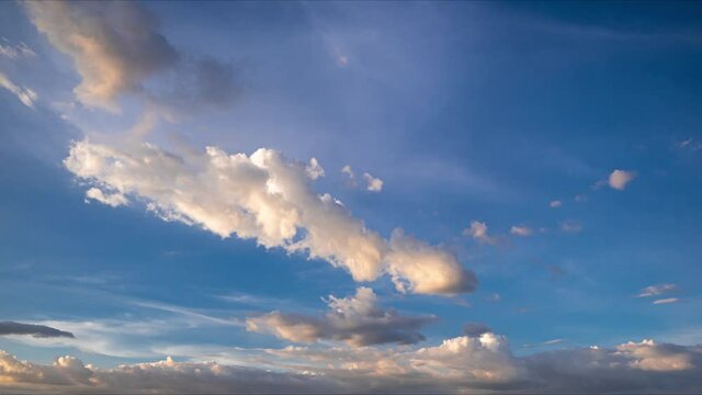 Time lapse of beautiful blue sky with clouds, Clouds and beautiful sky in the daytime, video 4k