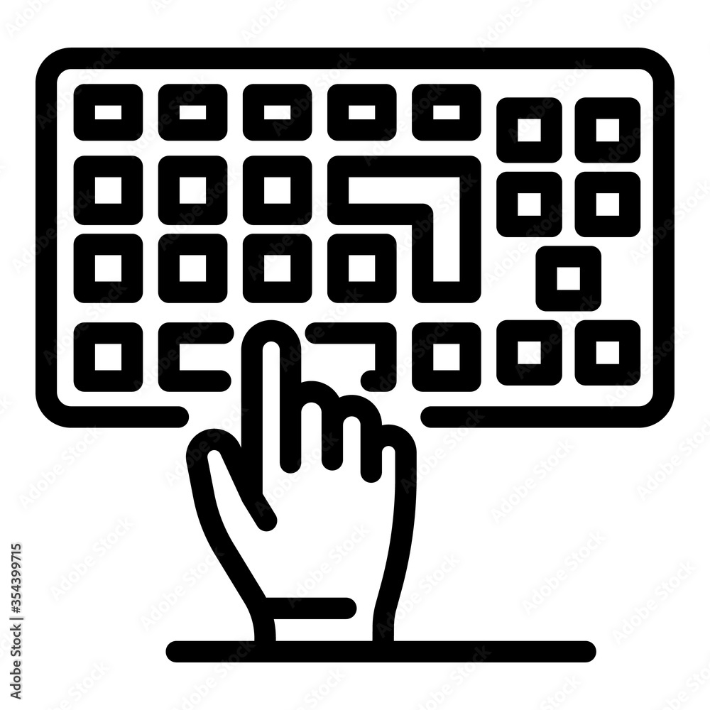 Poster touch keyboard icon. outline touch keyboard vector icon for web design isolated on white background