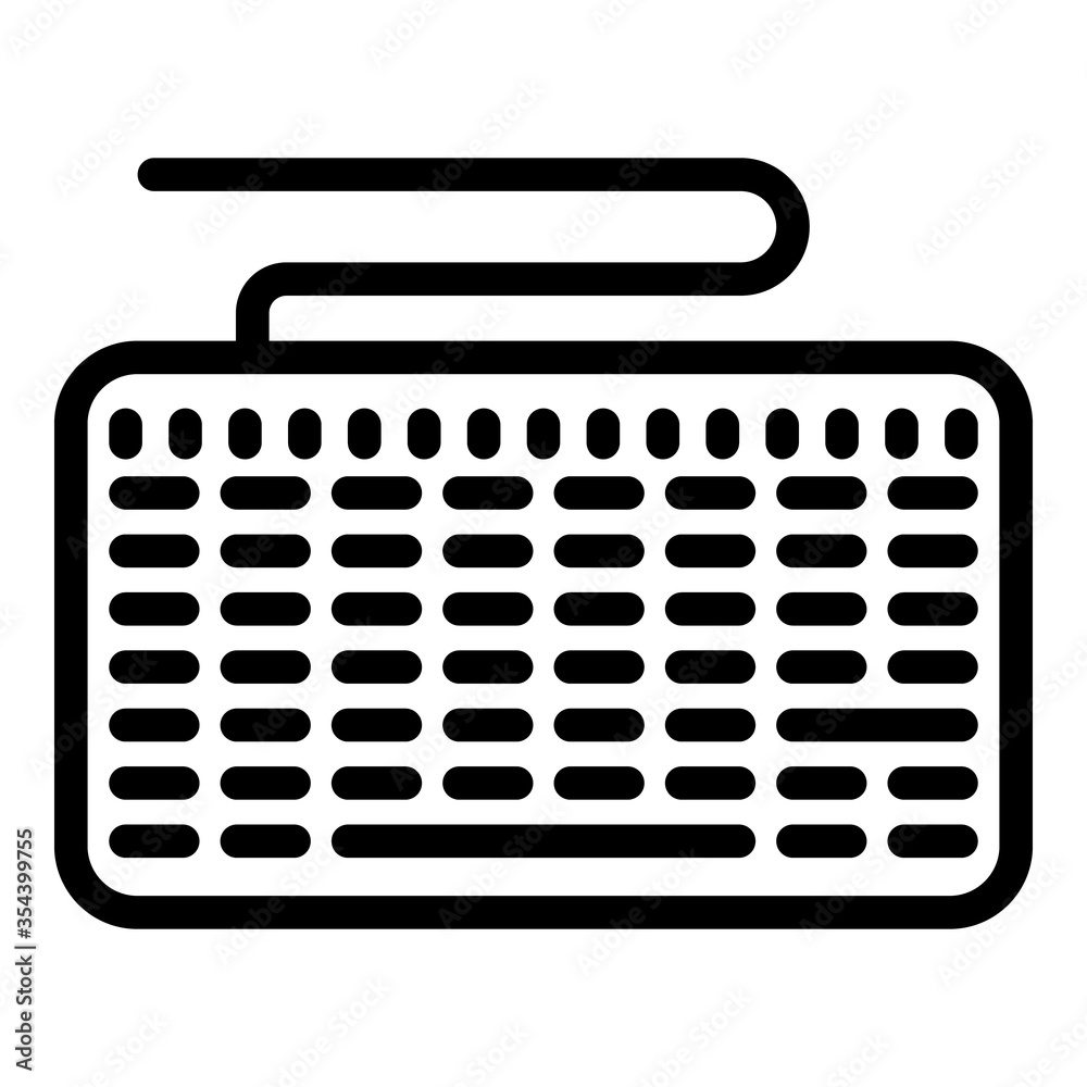 Poster button keyboard icon. outline button keyboard vector icon for web design isolated on white backgroun