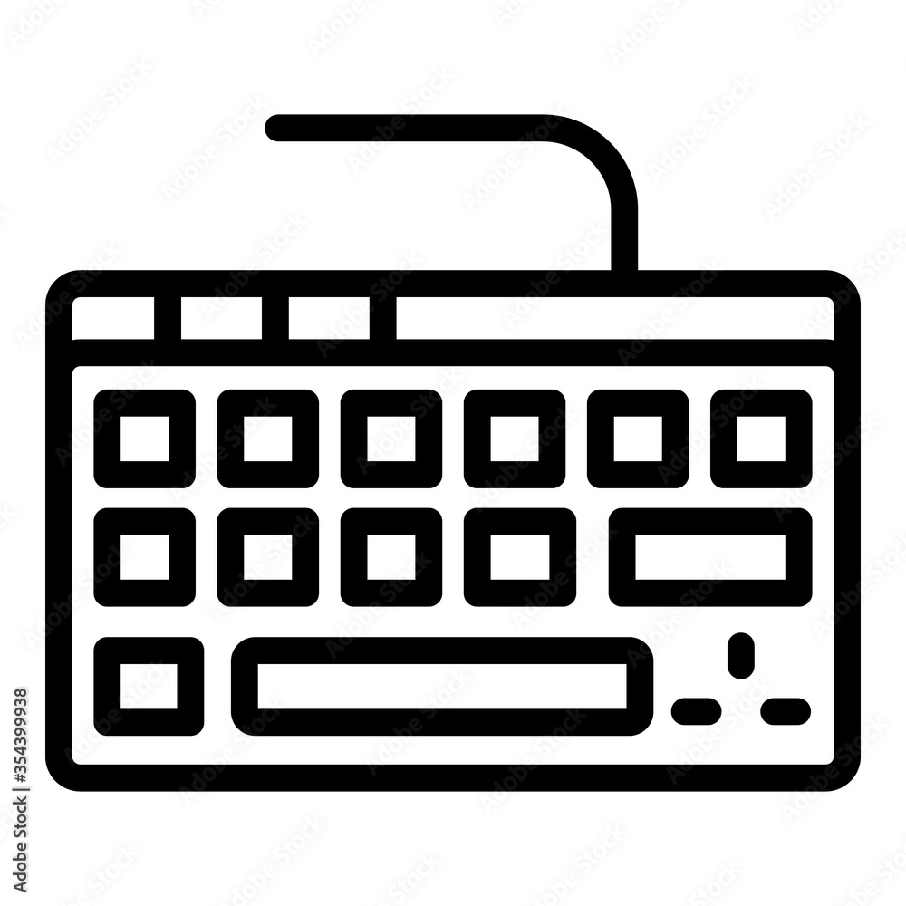 Poster digital keyboard icon. outline digital keyboard vector icon for web design isolated on white backgro