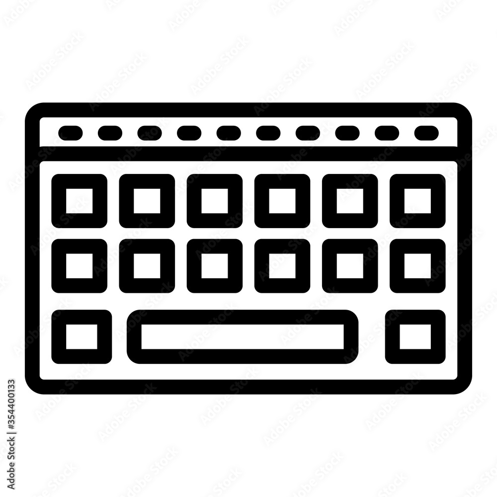 Poster wireless keyboard icon. outline wireless keyboard vector icon for web design isolated on white backg