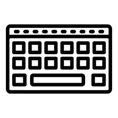 Wireless keyboard icon. Outline wireless keyboard vector icon for web design isolated on white background