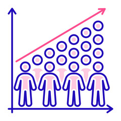Overpopulation color line icon. Eco problems. Isolated vector element. Outline pictogram for web page, mobile app, promo