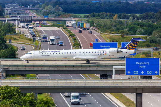 Lufthansa Regional CityLine Bombardier CRJ-900 airplane Leipzig Halle airport