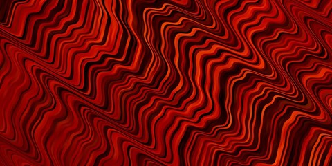 Dark Red, Yellow vector pattern with curves. Abstract illustration with gradient bows. Pattern for ads, commercials.