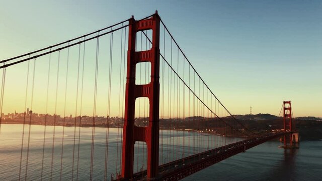 Panoramic Time Lapse of Golden Gate Bridge in early morning, San Francisco, California USA