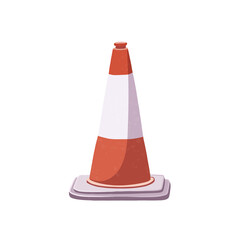 Traffic cones isolated. Flat vector style illustration.