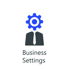 Business settings icon. Vector illustration. Business icon