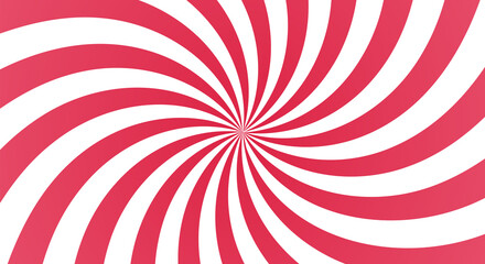 Sunburst background with red ray. Spiral curved rotating background with rays.