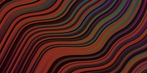 Dark Multicolor vector texture with circular arc. Colorful illustration in abstract style with bent lines. Pattern for websites, landing pages.